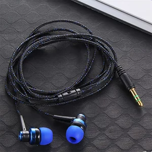 1Pc 3.5mm High Quality Wired Earphone Stereo In-Ear Nylon Weave Cable Earphone Headset With Mic For Laptop Smartphone Gifts 1
