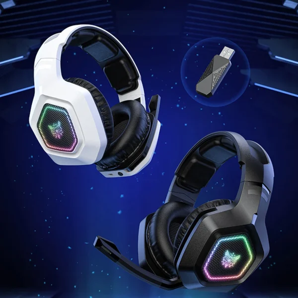 Wireless Gaming Headset 2.4GHz/Bluetooth5.3/Wired Over Ear Headphones with Mic Noise Cancelling Game Headphone for PS4 PC Laptop - Image 2