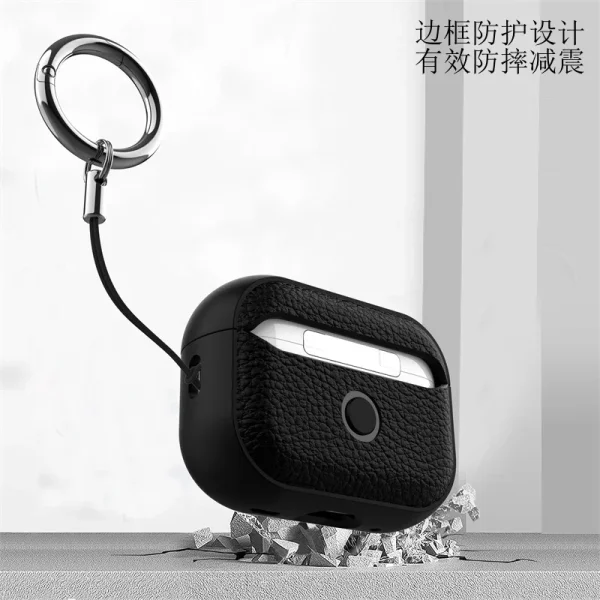 2024 New for AirPods 4 case Apple second-generation leather patterned Bluetooth earphone Cover For AirPods pro 2 protective case - Image 4