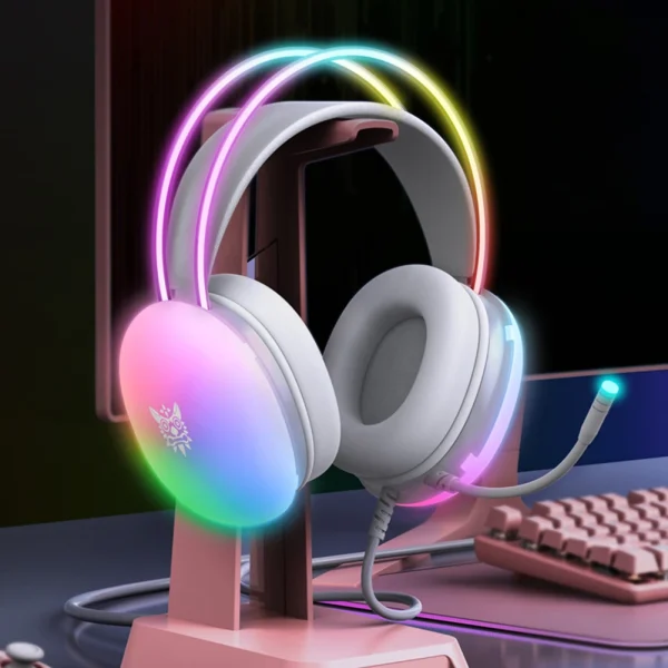 ONIKUMA X25 Wired Headphones with Hanband RGB LED Light Gaming Headset with Mic Computer Gaming Earphones for PS4 PC Gamer - Image 3