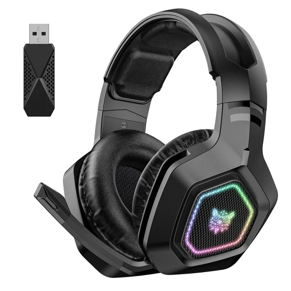 Wireless Gaming Headset – 2.4GHz/Bluetooth 5.3/Wired Over-Ear Headphones with Mic - Image 7