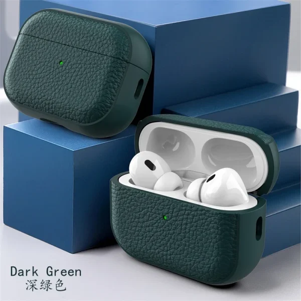 2024 New for AirPods 4 case Apple second-generation leather patterned Bluetooth earphone Cover For AirPods pro 2 protective case - Image 12