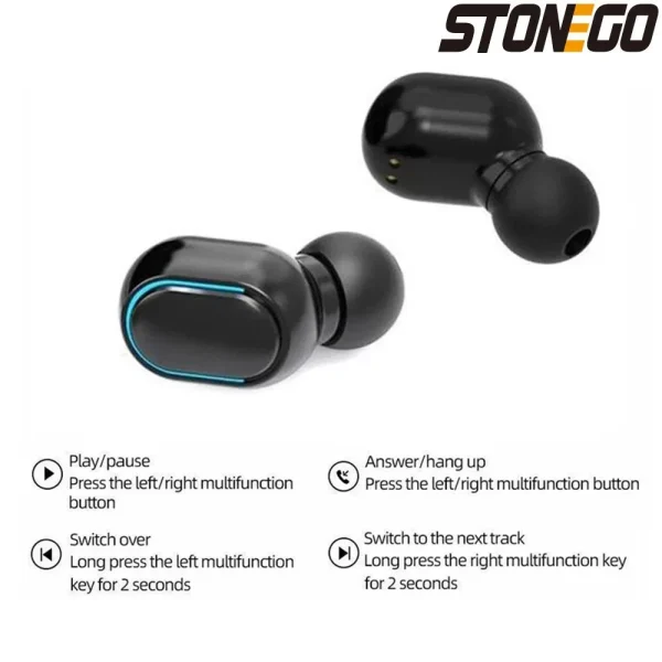 Wireless Bluetooth 5.0 Earbuds, Touch Control, Digital Display, TWS Noise-Cancelling Stereo Sports Earphones, Dual Ear Calling - Image 6