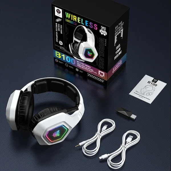 Wireless Gaming Headset – 2.4GHz/Bluetooth 5.3/Wired Over-Ear Headphones with Mic - Image 5