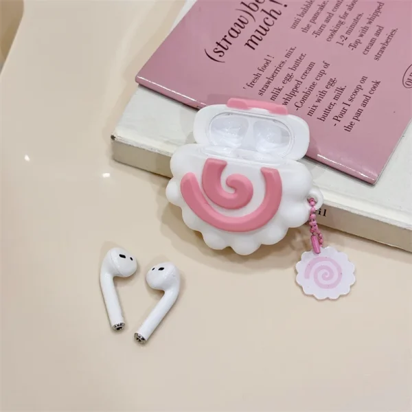 3D Cute Food Fish Cake Case For Airpods 1 2 3 Pro Protective Cover For Airpods 4 Generation Soft Silicone Wireless Headset Case - Image 3