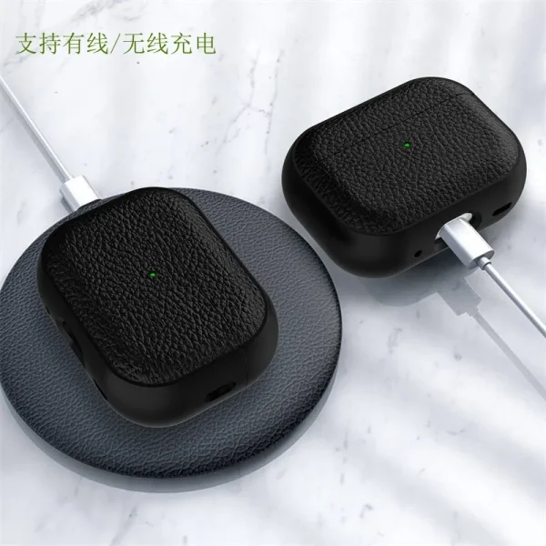 2024 New for AirPods 4 case Apple second-generation leather patterned Bluetooth earphone Cover For AirPods pro 2 protective case - Image 2