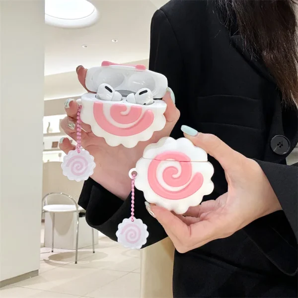 3D Cute Food Fish Cake Case For Airpods 1 2 3 Pro Protective Cover For Airpods 4 Generation Soft Silicone Wireless Headset Case - Image 6