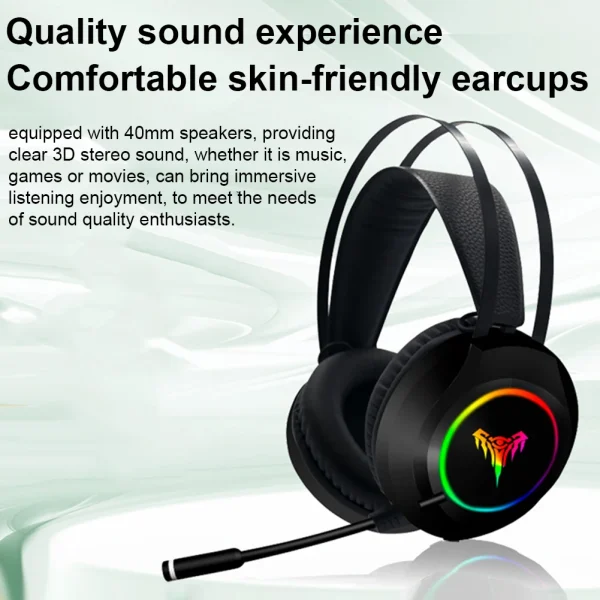 Gaming Headset with Mic Over Ear Headphones Gaming Headphones for PS4 PC Laptop - Image 2