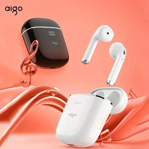 Aigo T18 Earphones Bluetooth 5.3 TWS Wireless Earbuds Stereo Sports Headphones Dual HD Microphone Gaming Headset Earpods - Image 3