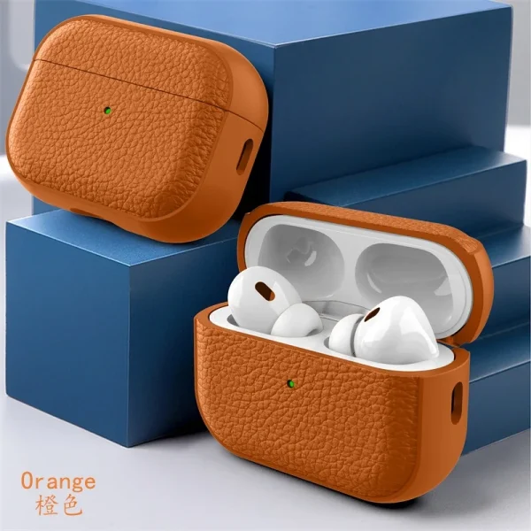 2024 New for AirPods 4 case Apple second-generation leather patterned Bluetooth earphone Cover For AirPods pro 2 protective case - Image 10