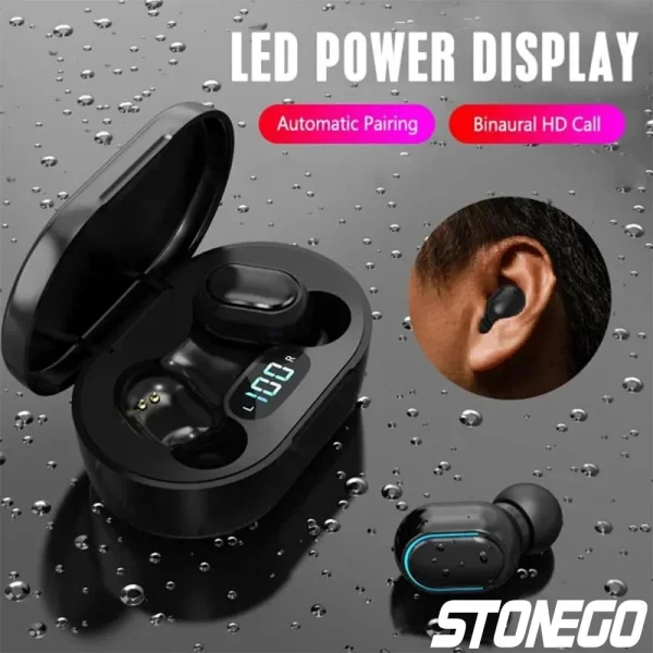 Wireless Bluetooth 5.0 Earbuds, Touch Control, Digital Display, TWS Noise-Cancelling Stereo Sports Earphones, Dual Ear Calling - Image 3