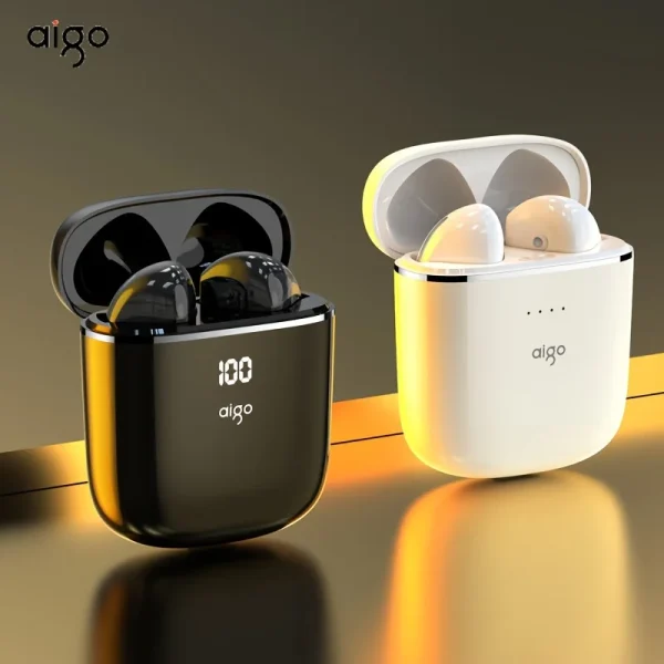 Aigo T18 Earphones Bluetooth 5.3 TWS Wireless Earbuds Stereo Sports Headphones Dual HD Microphone Gaming Headset Earpods