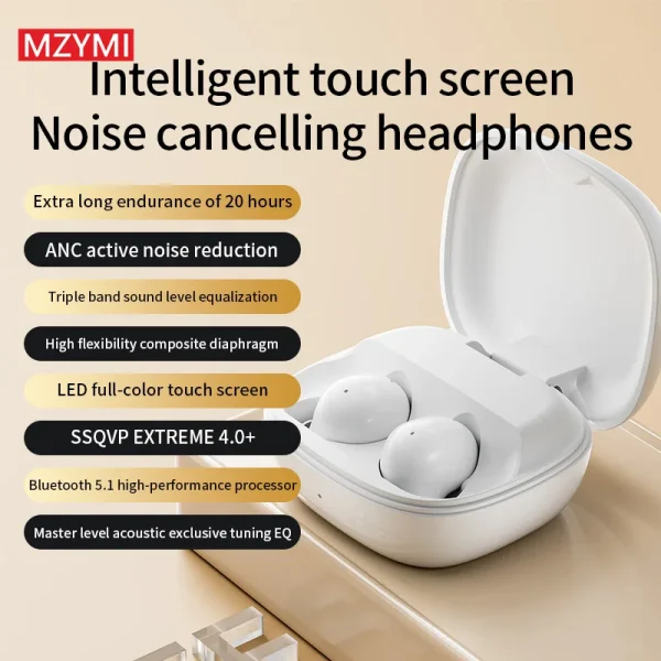 MZYMI S11 Wireless Earbuds – HiFi Sound Bluetooth 5.4 Headphones with Noise Canceling - Image 4