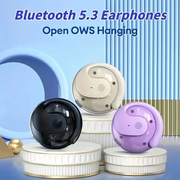 OWS Wireless Headphones – Comfortable Ear Hook Touch Control Earbuds with Mic