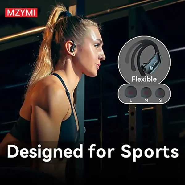 MZYMI T16 Earhooks Bluetooth Headphones – HiFi Stereo Wireless Sport Earphones - Image 6