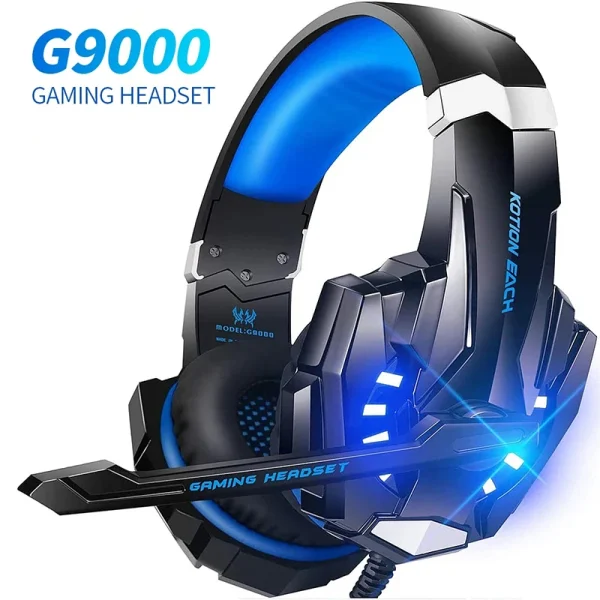 G9000 Gaming Headset – Over-Ear Wired Headphones with Deep Bass and LED Lights