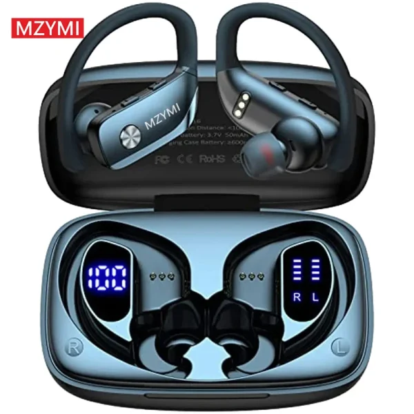 MZYMI T16 Earhooks Bluetooth Headphones – HiFi Stereo Wireless Sport Earphones - Image 7