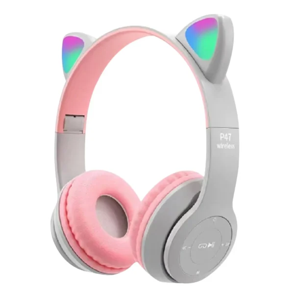 VKTECH Wireless Cat Ear Headphones – Bluetooth Glow Light Over-Ear Headset for Kids and Adults - Image 7