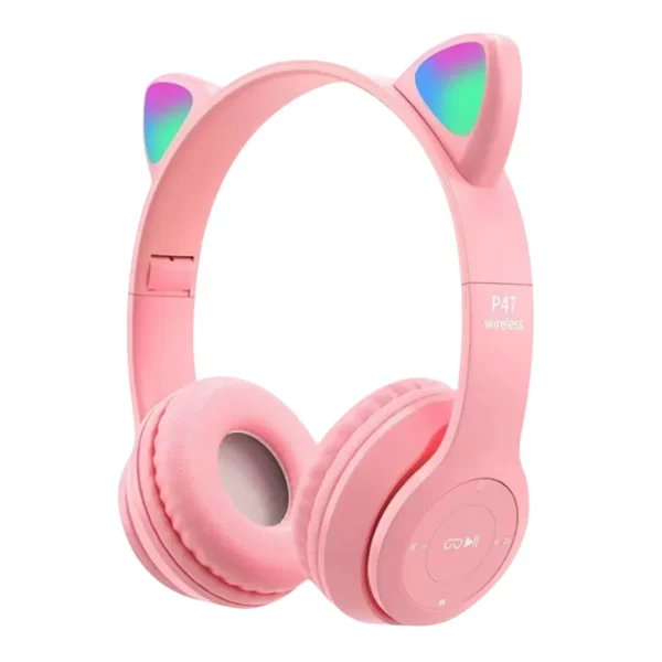 VKTECH Wireless Cat Ear Headphones – Bluetooth Glow Light Over-Ear Headset for Kids and Adults - Image 11