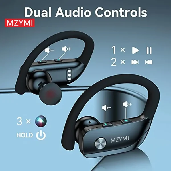 MZYMI T16 Earhooks Bluetooth Headphones – HiFi Stereo Wireless Sport Earphones - Image 4